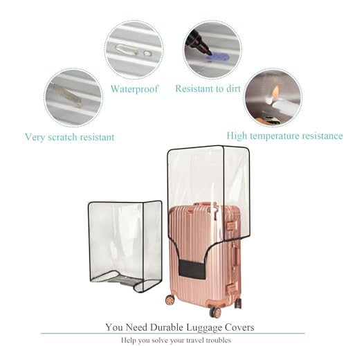 Luggage Cover 3 Pieces Clear PVC Suitcase Covers for Luggage Protector Fit with 20-24-28 inch2