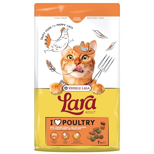 Image of Versele Lara Adult Cat Food with Chicken & Turkey | 7kg | Complete Balanced Nutrition for Adult Cats Poultry Recipe