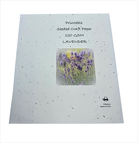 Seeded Craft Printer Paper 15 Sheets A4 Size Lavender Seeds 120GSM Printable Plantable ECO [NATURALNATION] A4-LAVENDER120-15