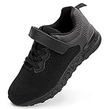 firelli Kids Sneaker Breathable Tennis Casual Running Sports Shoes for Toddler/Little Kid Boys Girls-Black 2