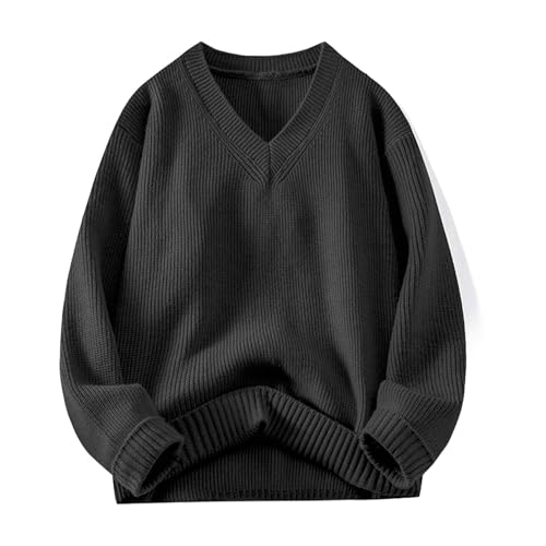 Wool V Neck Pullover Sweater Mens Cashmere Knitting Spring Autumn Knitwear Fashion Comfortable