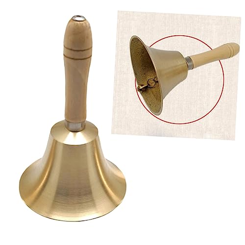 Homoyoyo Campana de Mano de Cobre con Mango Ergonómico para Servicio Restaurante Fiestas Navideñas y Multifuncional Campanilla Ligera y Resistente Diámetro Decoración Festiva para Adultos y