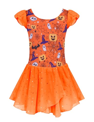 Image of Arshiner Girls Ruffle Sleeve Ballet Dance Dress Tutu Skirted Leotard
