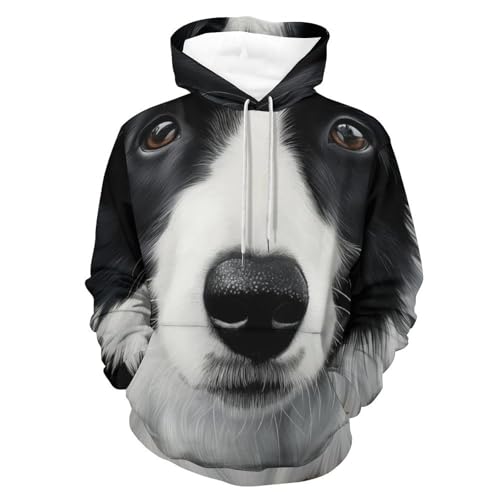 Hoodie chien noir et blanc idéal pour vos sorties urbaines décontractées