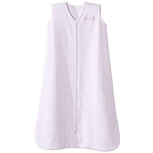 Image of HALO SleepSack, 100% Cotton Wearable Blanket, Swaddle Transition Sleeping Bag, TOG 0.5, Pink Feather, Medium, 6-12 Months