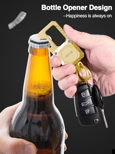Image of Miroddi Keychain Tracker, Men's Key Chain Works with Find My(iOS Only), Heavy Duty Keychain Carabiner Bottle Opener, Car Key Chains with Finder, Anti-lost Keyrings Tracker, Rechargeable, Gold