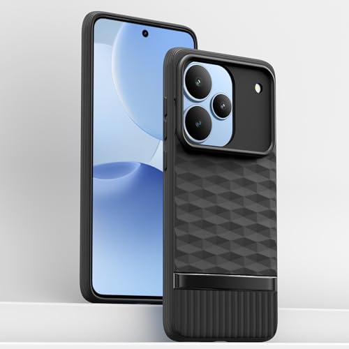 Image of Pikkme Back Cover for Realme P4 Pro 5G Soft Grip 3D Hexa Cube Texture Silicone Bumper Case (Black)