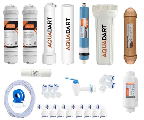 Image of AquaDart Spare Maintenance Service Kit for All Type of RO Water Purifier With 80 GPD RO Membrane And Membrane Housing With All Accessories