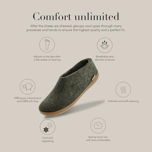 Image of Glerups 100% quality wool mix Shoe Slipper with rubber sole - Unisex