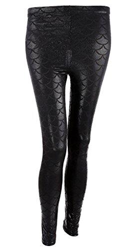 Ayliss - Leggings elásticos estampados con diseño de sirena - Negro - Small