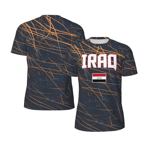 DABOYOZHZH Iraq Flag Cool Iraqans (134) Sports Jersey Mesh T-Shirt 3D Print for Running Cycling Soccer Tennis Fitness Climbing Shirts