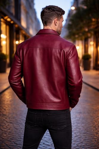 Image of Faux Leather Oversized Coach Jacket for Men | Premium Streetwear Outerwear for Winter, Travel, Parties | Classic Stylish Design