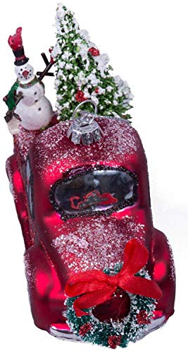 Raz Imports Christmas Car And Truck Glass Ornaments, Set Of 2 - Red And Green #TOP3