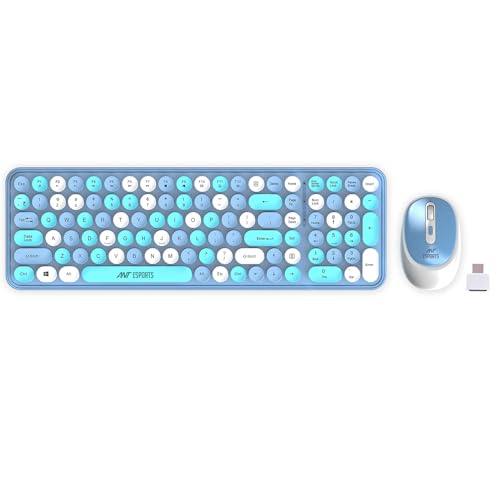 Ant Esports WKM44 Keyboard and Mouse Combo, Sea Blue Colourful Wireless Keyboard with Round Keycaps,2.4GHz Dropout-Free Connection, Long Battery Life, Cute Wireless Mouse for PC/Laptop/Computer -Blue (B0CTX5XGY8) Amazon Price History, Amazon Price Tracker