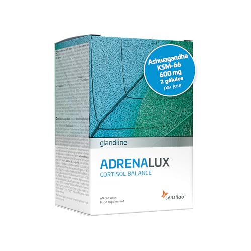 Ashwagandha - Cortisol, Antiestres, Sueño Profundo, Bienestar, Concentración - Magnesio, Ashwagandha KSM-66, Vitamina B6 y Rhodiola - 60 Cápsulas para 30 Días - AdrenaLux Sensilab