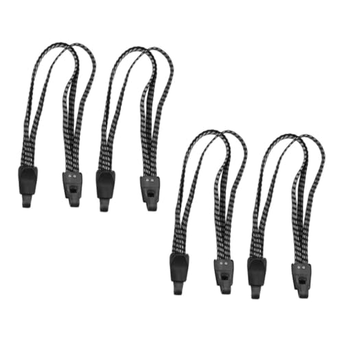 Mikinona 4pcs Motorcycle Bike Bungee Cords Durable Elastic Luggage Tie Down Straps for Bicycle and Motorcycle Easy to Use Versatile Fixing Black