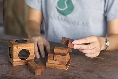 Cube Puzzle: Wooden Puzzle For Adults Handmade 3D Brain Teaser Soma Cube Brain Teaser Puzzle Stem Skill Builder Interlocking Game. Handmade Desk Accent For Offices #TOP5