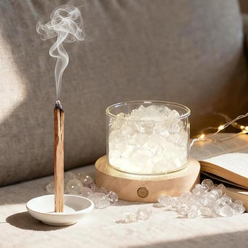 Lamptobe Healing Crystals Lamp with Palo Santo & Wooden Ligh