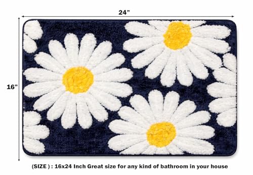 Image of HOMEKART Microfiber Bath Mat 2000 GSM, Super Soft & Absorbent Anti-Skid Bathroom Floor Mat, Quick Dry Door Mat for Bathroom, Bedroom & Kitchen (40x60 cm, Navy Blue) Pack of 1