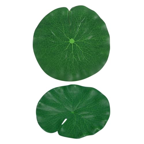 Parliky 2stücke Künstliche Lotusblätter Deko Schwimmende Seerosen Für Teich Garten Aquarium Realistische Nachbildung Langlebig Wetterfest Natürliche