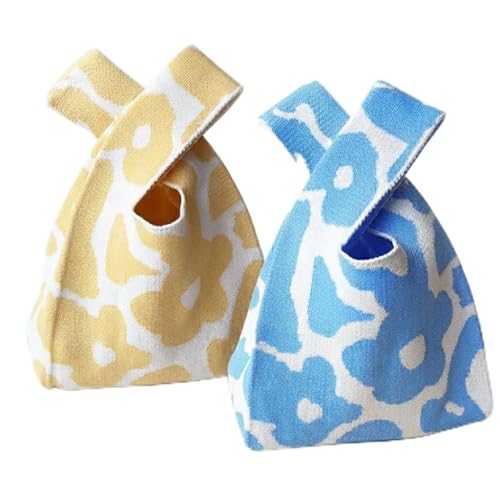 Image of Knot Bag, Mini Knit Tote Bag, Extra Thickened Japanese Knot Bag, Wristlet Handbag - 1 /2 /6 Pack
