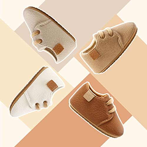 Meckior Baby Boys Girls Lace Up Leather Sneakers Toddler Wedding Uniform Dress Shoes Soft Rubber Sole Infant Moccasins Newborn Anti-Slip Oxford Loafers First Walker Crib Shoes #TOP1