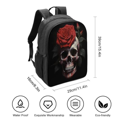 Sac d'école rose 3D grand squelette adolescent à compartiments - 2