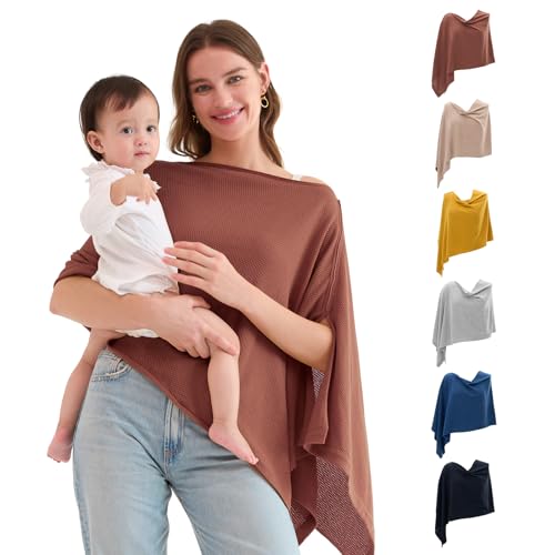 Image of Momcozy Nursing Cover for Breastfeeding, Breathable Soft Privacy Poncho, Multi-Use Nursing Shawl, Portable Breast Feeding Covers for Women, Includes Laundry Bag