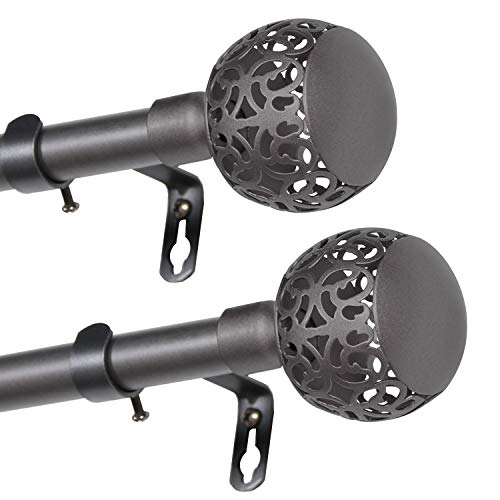 image for Turquoize Decorative Curtain Rods for Windows Adjusts Rod Length 28 to