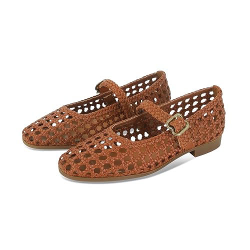 Image of DOEYG Mesh Ballet Flats Shoes for Women Leopard Animal Print Mary Jane Flats Shoes Square Toe Dress Casual Comfortable Velvet Ballerina Shoes