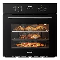 COMFEE’ Forno Elettrico Ventilato da Incasso Multifunzione, Capacità 70L, Classe A, 10 Funzioni di Cottura, Funzione Pizza, Pulizia AquaClean, Display LED, Nero – CBO70M80D2-BK