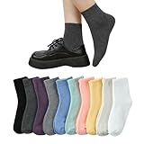 [Yazon] 靴下 レディース 冬 暖かいソックス 厚手 防寒 綿ウールソックス あったかくつした 女性用 吸汗保温 蒸れない ゆったり 裏起毛 足冷え靴下 婦人 秋冬用カジュアルソックス 室内 スポーツ 無地柄くつ下 22-25cm10足セット