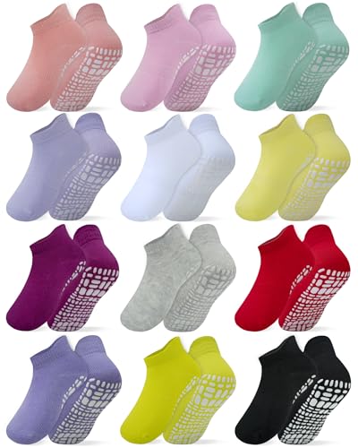 Image of RATIVE Anti Slip Ankle Socks with Grips for Baby Toddler Kids Boys Girls