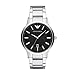Emporio Armani Herrenuhr mit drei Zeigern, Edelstahl, Gehäusegröße 43 mm