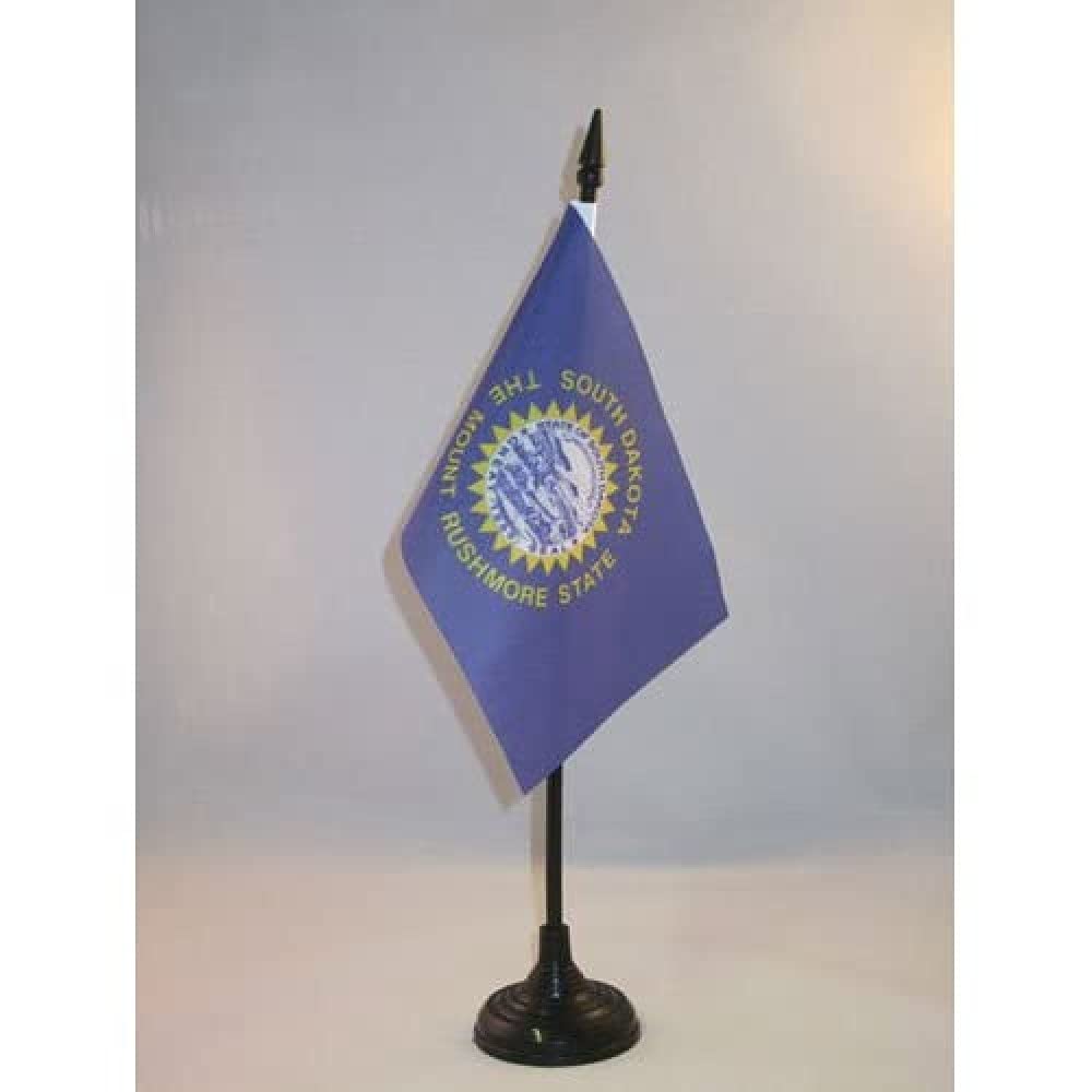 AZ FLAG, South Dakota Table Flag 4'' x 6'', US state of South Dakota Office Mini Banner 100% Polyester 15 x 10 cm - Image 2