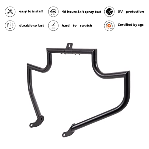 Kinglemc Crash Bar Engine Guard Highway Freeway Bar For Harley Davidson Softail Fl Deluxe Fat Boy Slim Heritage Springer Classic Cross Bones 2000-2017(Black) #TOP1