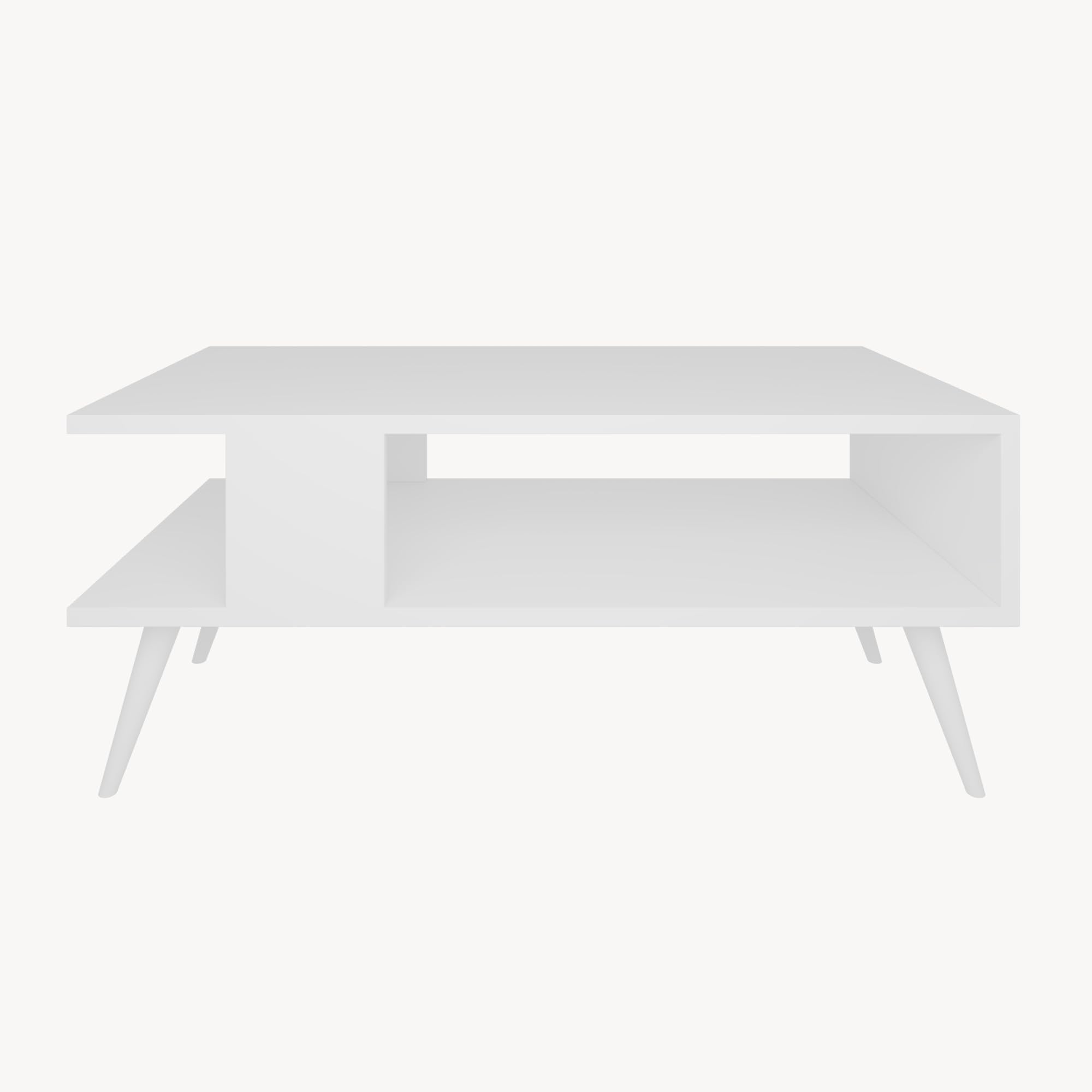 [en.casa] Table Basse Design Rectangulaire pour Salon avec Surface de Rangement Panneau de Particules Mélaminé Bois 40 x 90 x 45 cm Blanc