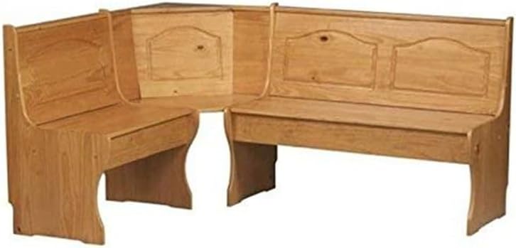 Maykoosh Corner Unit - Honey Pine Finish Bench Seating with Storage - 67" x 48" x 33.5"
