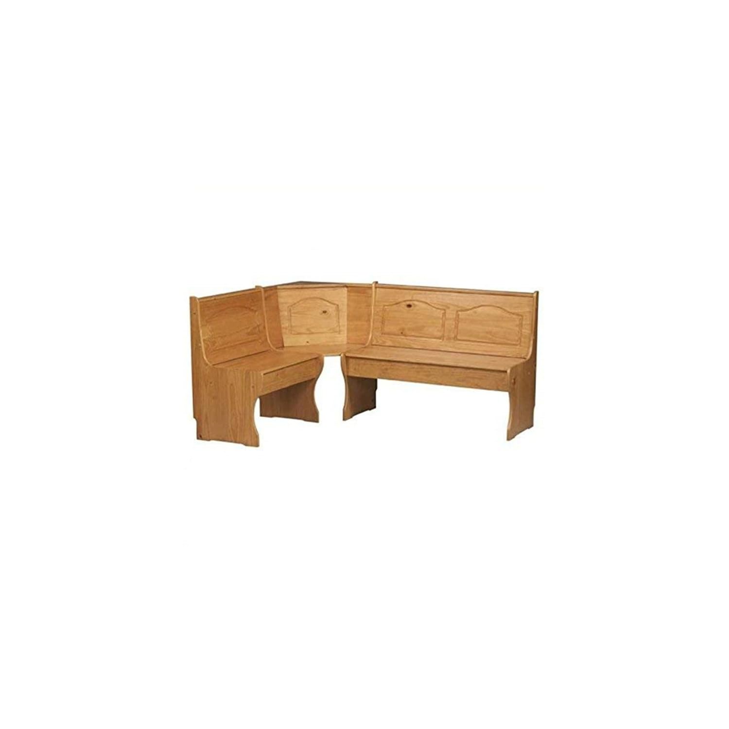Maykoosh Corner Unit - Honey Pine Finish Bench Seating with Storage - 67" x 48" x 33.5"