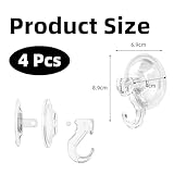 FNSIGHD 4 Pack Suction Hooks,Sucker Hooks,Clear Reusable Suction Hook for Bathroom,Plastic Suction Hanger Vacuum Seamless Sucker Hook,Suitable for Kitchens,Bathrooms,Xmas Wreath,Doors and Windows - Image 2