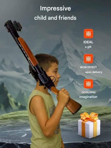 Image of SHAKTISM BB Bullet Gun Toy, Mechanical Pump-Action Shotgun, 65.5 x 4 x 7 cm, with 20 Plastic Bullets, Durable Plastic and Metal Construction