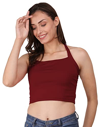 Image of A1588 Women's Halter Neck Crop Top Stylish Readymade Saree Blouse