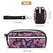 GHEPSDW All Butterflies Are on Purple Background Pencil Case With Lanyard Makeup Bag With Zipper Waterproof Pencil Pouch For Office Supplies Travel Makeup Bag