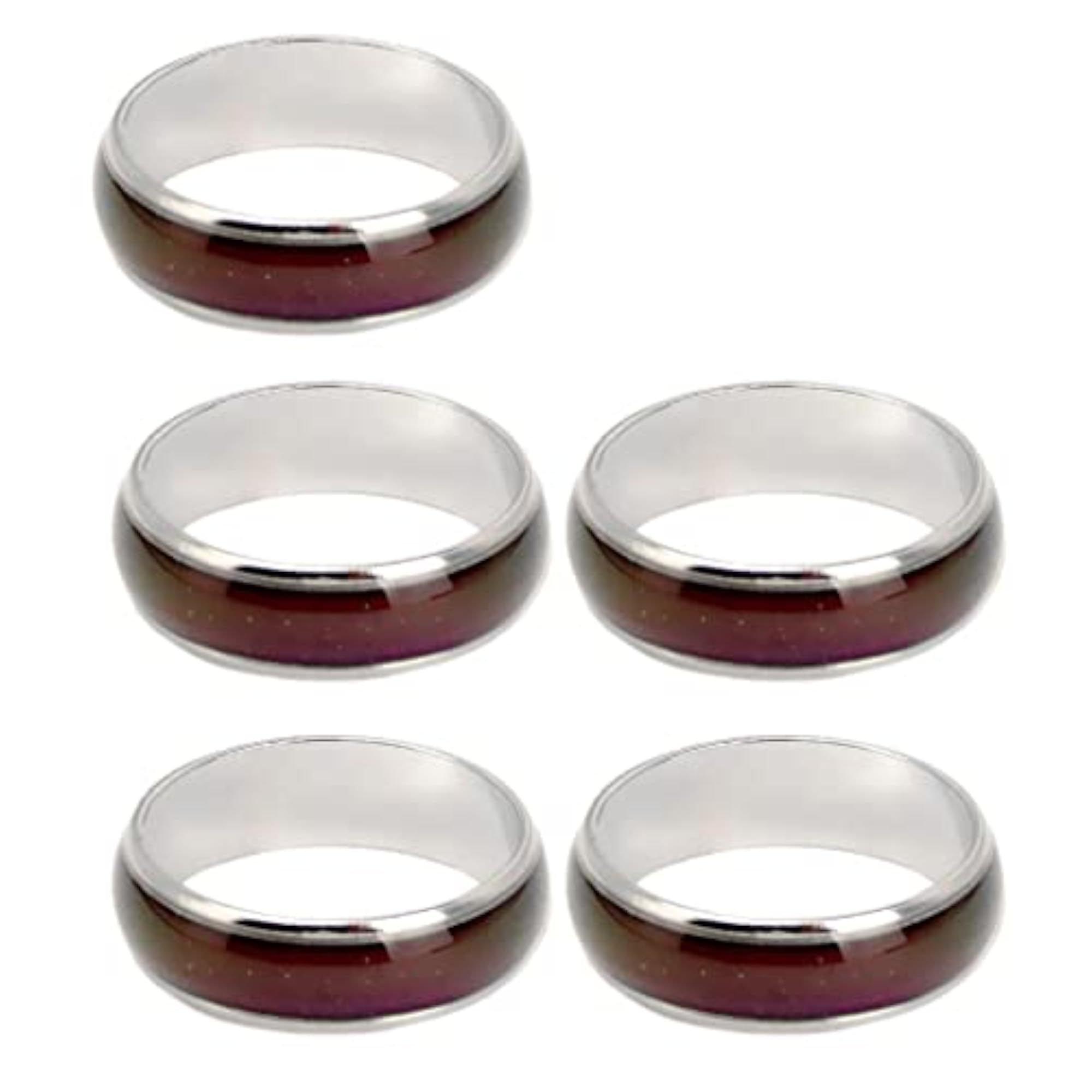 5Pcs Mood Ring Set, Color Changing from Temperature