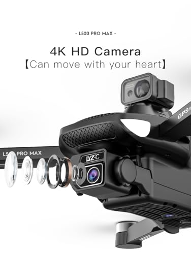GPS Drone with HD Camera for Adults, Professional FPV Drones with Auto Return, Follow Me Circle Fly, Waypoint Fly Stable Hover Brushless Motor Foldable 5G Transmission Remote Control L500 Quadcopter - Image 7