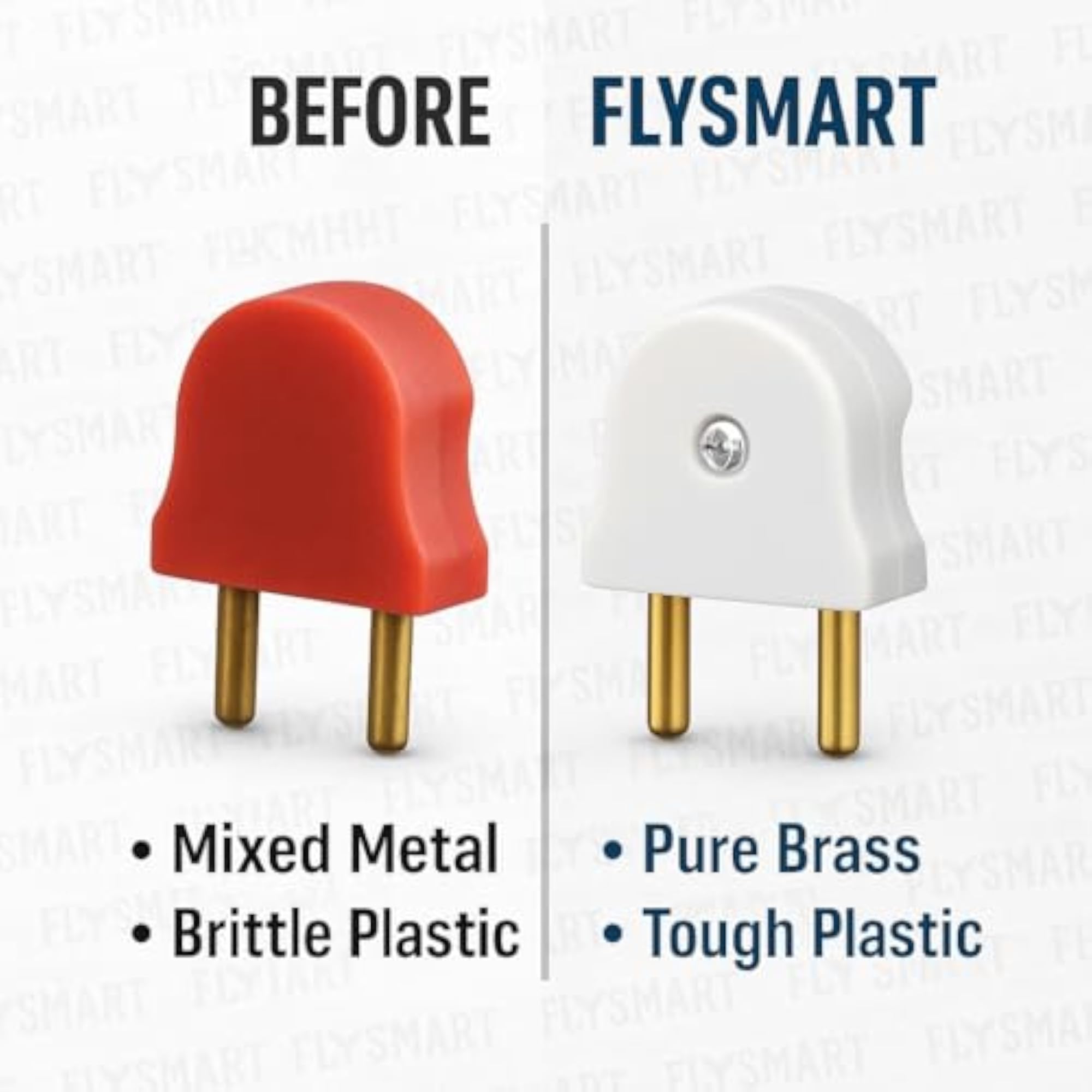 Multicolor 2 Pin Male Plug Top, Pack of 50