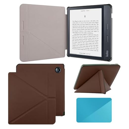 Fit for Kobo Libra H2O Case e-Reader, Lightweight Premium PU Leather Protective Cover with Auto Sleep/Wake, Black. (Brown, One Size)