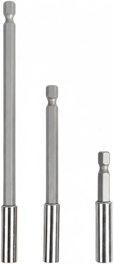 3PCS Strong Magnetic Drill Bit Extension Holders, 2.4", 3.9", 5.9" Magnetic Screwdriver Extension Bit Holder for Impact Driver, 1/4" Hex Shank