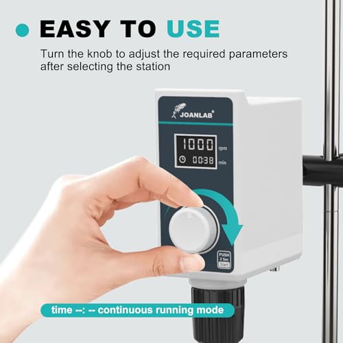 Joanlab JLOS-15S-SET Overhead Stirrer Set 20L 20000 Mpas Digital Overhead Mixer Lab Stirrer W/Stirring Rods 100-1500Rpm Timing 1Min-24H thumb #6