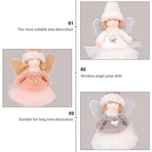 Lurrose 3 Peças de Natal Pendurado Anjo írvore de Natal Decoraçío de í‚ngulo de Boneca de Anjo Pinge